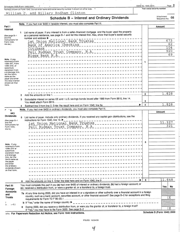 2000 U.S. Individual Income Tax Return - Page 4