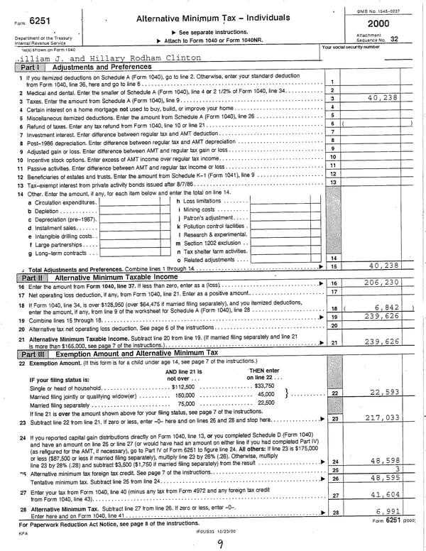 2000 U.S. Individual Income Tax Return - Page 9