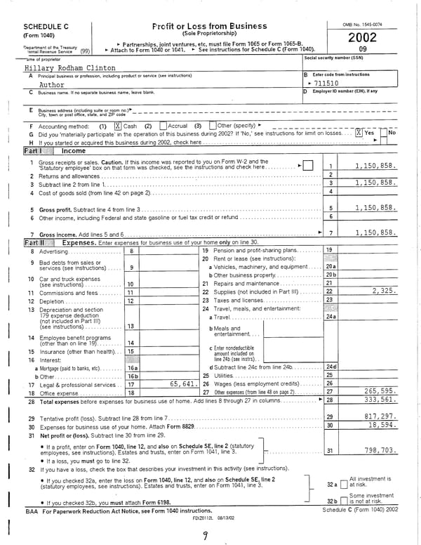 2002 U.S. Individual Income Tax Return - Page 9