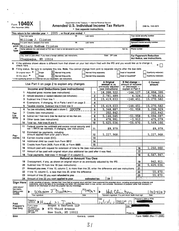 2005 U.S. Individual Income Tax Return - Page 31