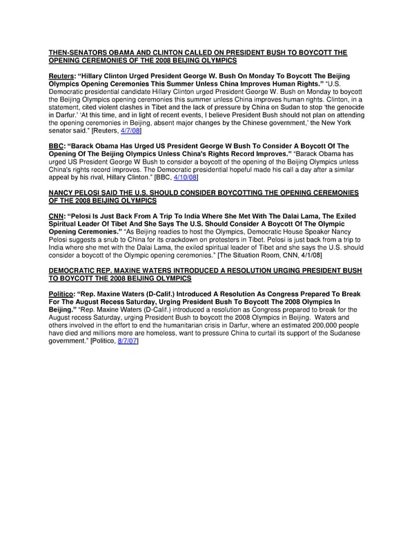 2008 Democrats and Beijing Olympic Boyott - Page 1