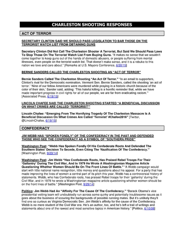 2016 Democrats on Charleston Shooting - Page 1