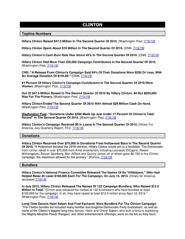 2016 Democrats and 2015 Q2 FEC Reports - Page 1