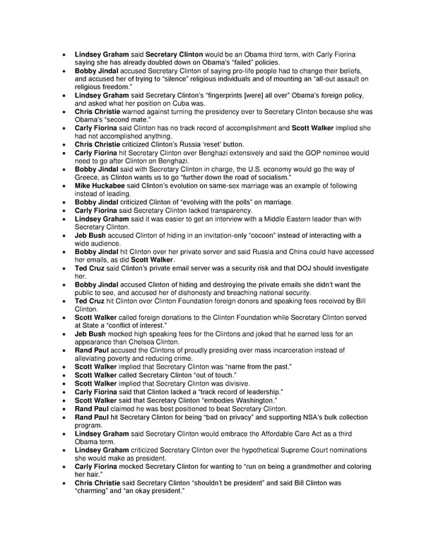 Attacks on Clinton 7/2/15 Summary - Page 1