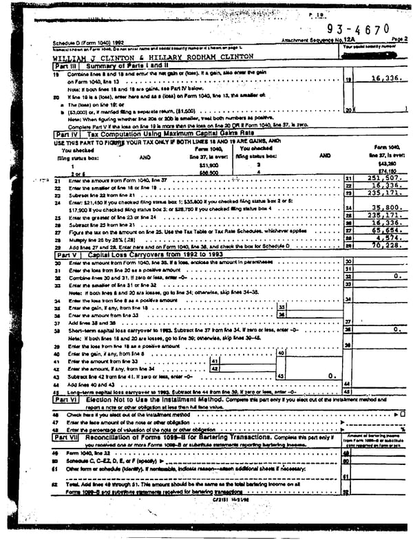 1992 U.S. Individual Income Tax Return (B_Clinton_1992) - Page 9