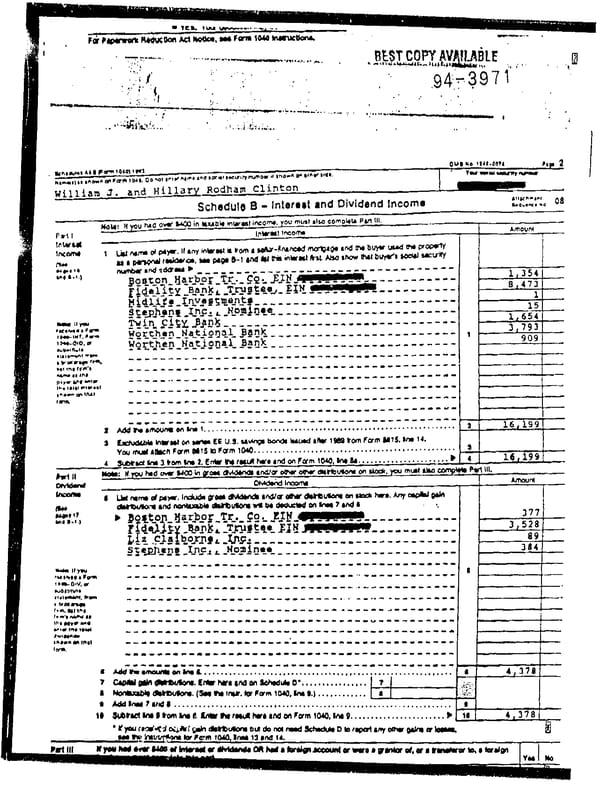 1993 U.S. Individual Income Tax Return (B_Clinton_1993) - Page 4