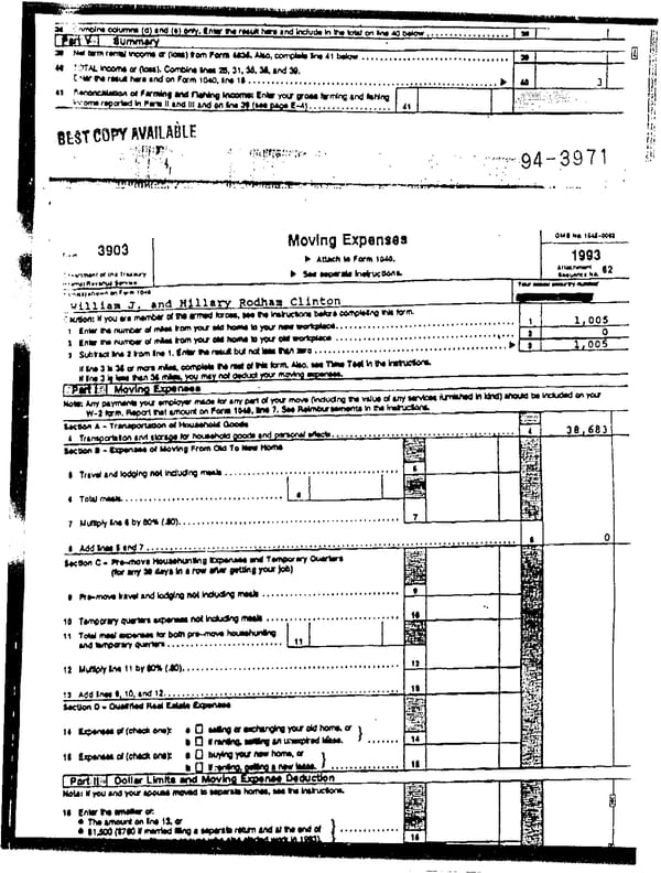 1993 U.S. Individual Income Tax Return (B_Clinton_1993) - Page 10