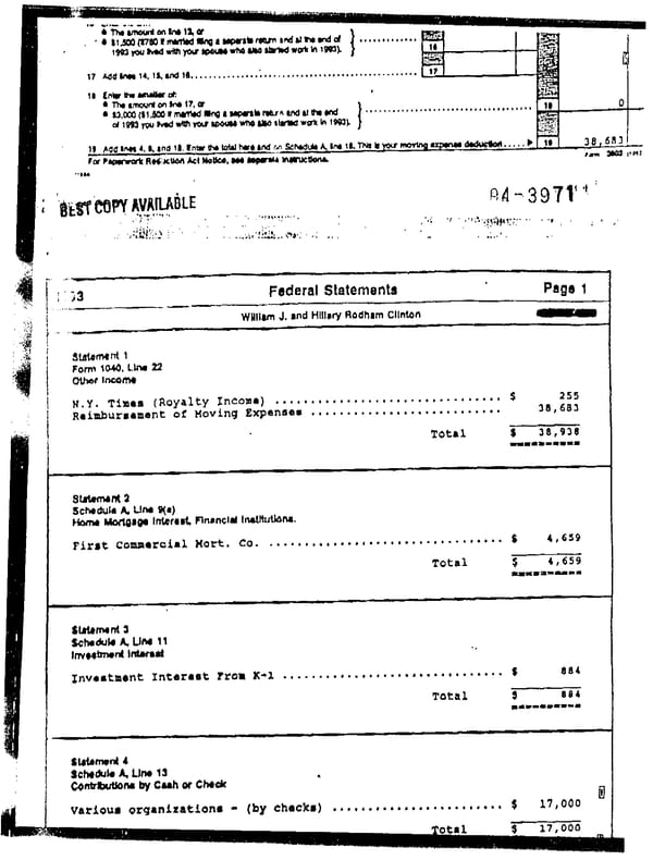 1993 U.S. Individual Income Tax Return (B_Clinton_1993) - Page 11