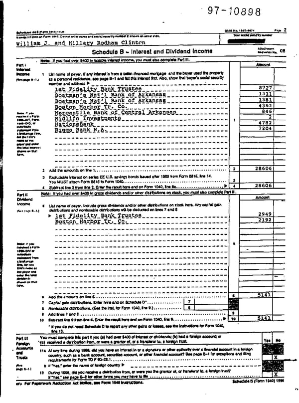 1996 U.S. Individual Income Tax Return (B_Clinton_1996) - Page 5