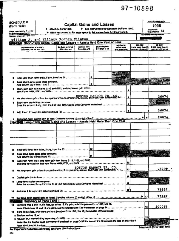 1996 U.S. Individual Income Tax Return (B_Clinton_1996) - Page 7