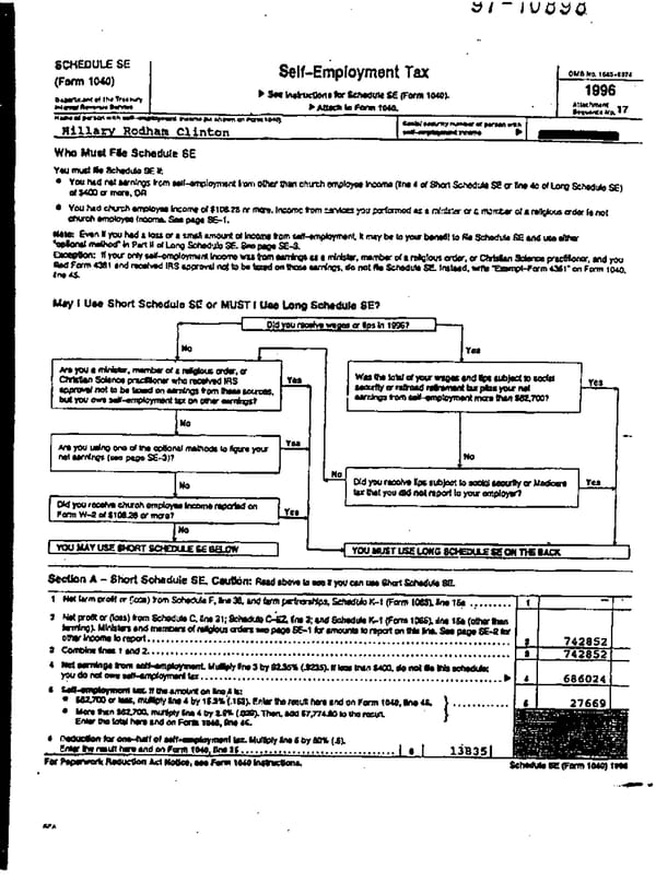 1996 U.S. Individual Income Tax Return (B_Clinton_1996) - Page 8