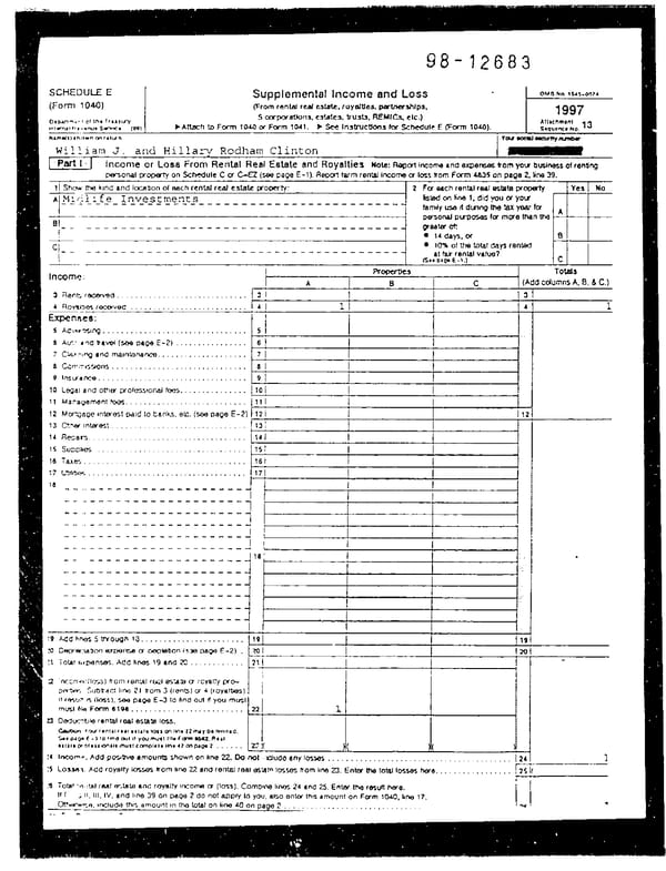 1997 U.S. Individual Income Tax Return (B_Clinton_1997) - Page 9