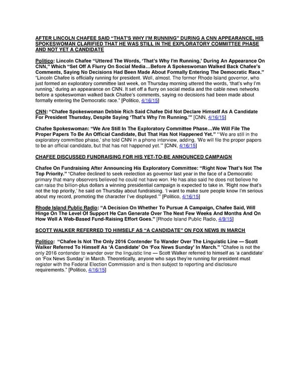 Chafee accidental announcement - Page 1