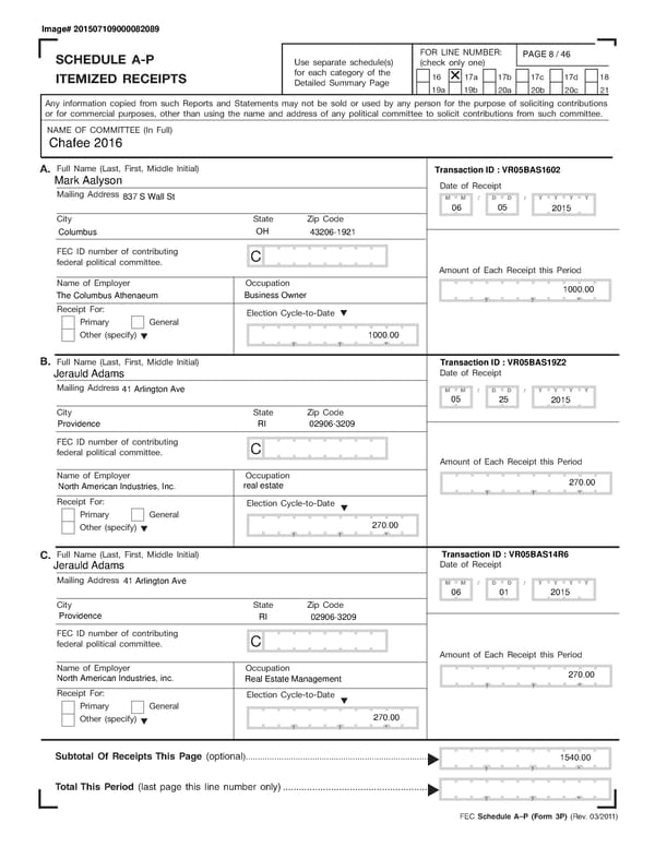 Chafee July Quarterly 2015 - Page 8