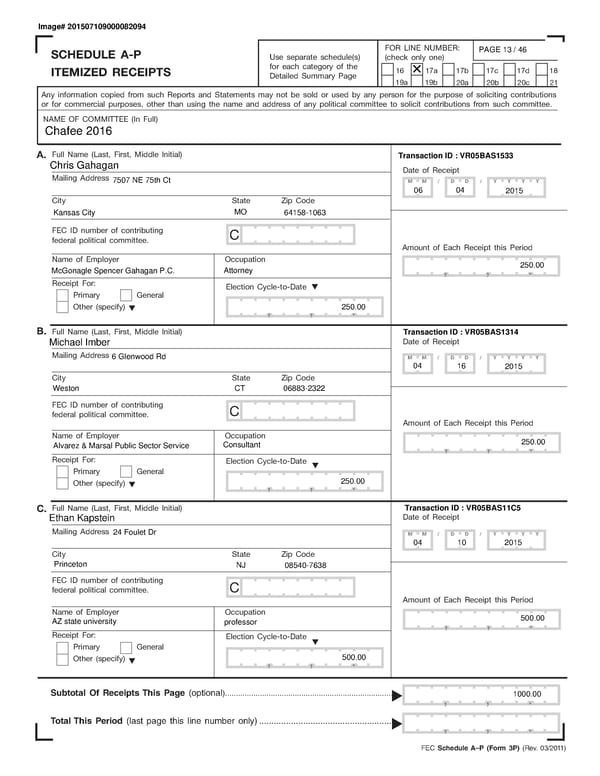 Chafee July Quarterly 2015 - Page 13