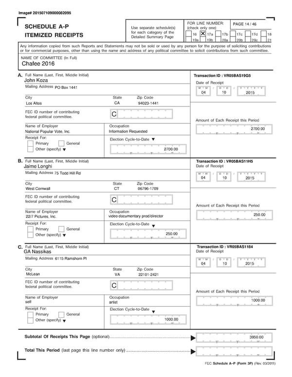 Chafee July Quarterly 2015 - Page 14