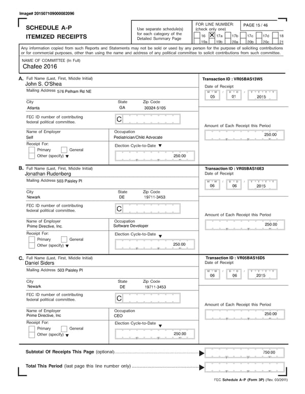 Chafee July Quarterly 2015 - Page 15