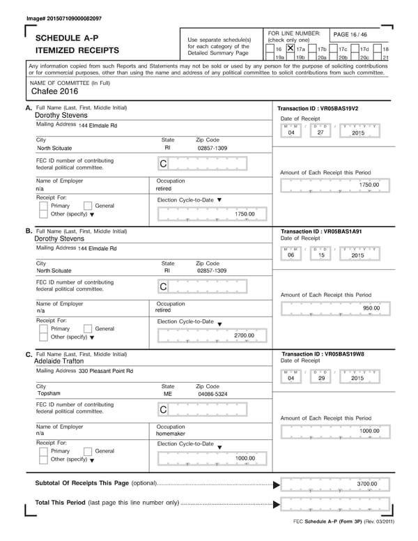 Chafee July Quarterly 2015 - Page 16