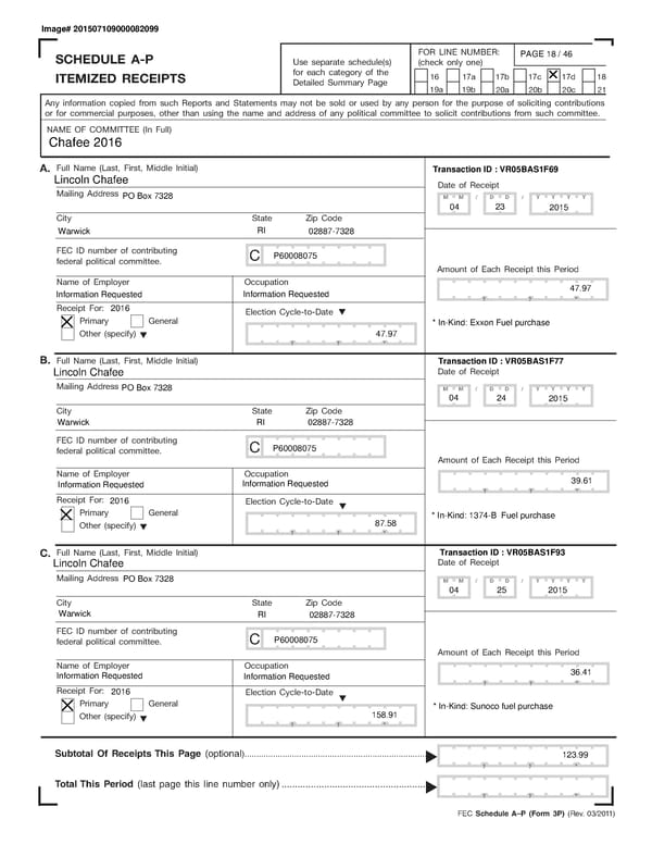 Chafee July Quarterly 2015 - Page 18