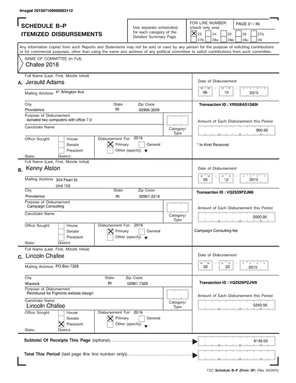 Chafee July Quarterly 2015 - Page 31