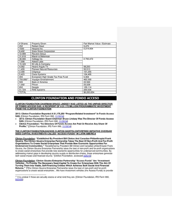 Clinton Foundation Vulnerabilities Master Doc FINAL - Page 29