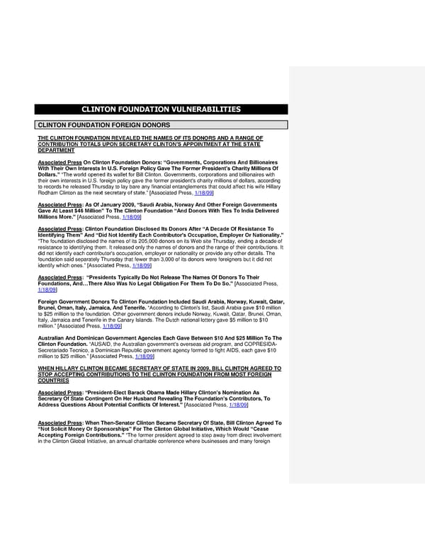 Clinton Foundation Vulnerabilities Master Doc part 1 JB edits - Page 1