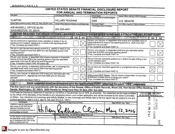 Clintons PFD 2005 - Page 1