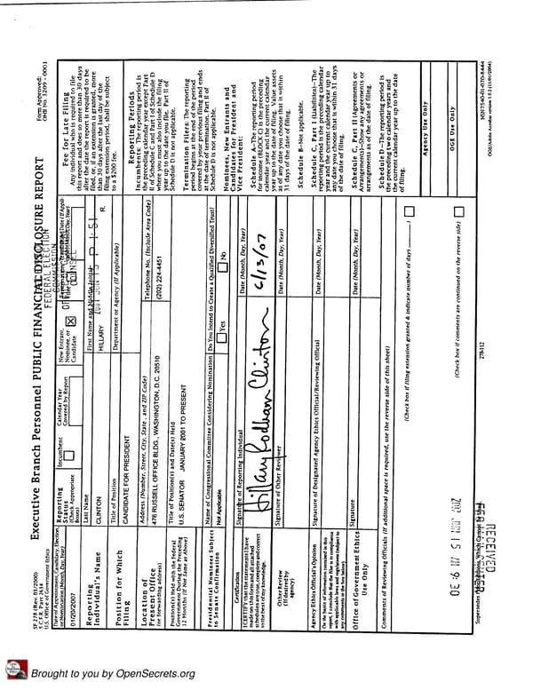 Clintons PFD 2006 Presidential - Page 1