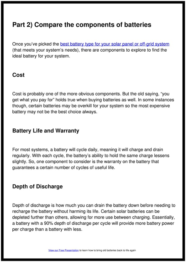 How To Pick Out The Best Battery For a Solar Panel System, Battery Bank, or Off-Grid System - Page 4