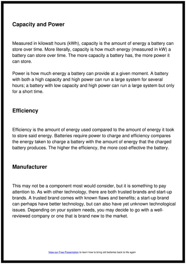 How To Pick Out The Best Battery For a Solar Panel System, Battery Bank, or Off-Grid System - Page 5