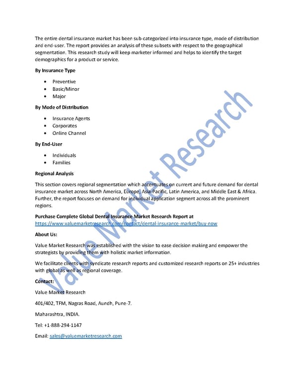 Dental Insurance Market Size, Share, Analysis and Forecast to 2027 - Page 2