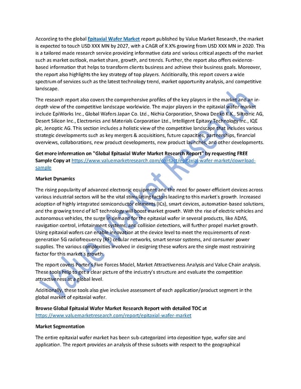 Epitaxial Wafer Market Size, Share, Global Forecast to 2027 - Page 1