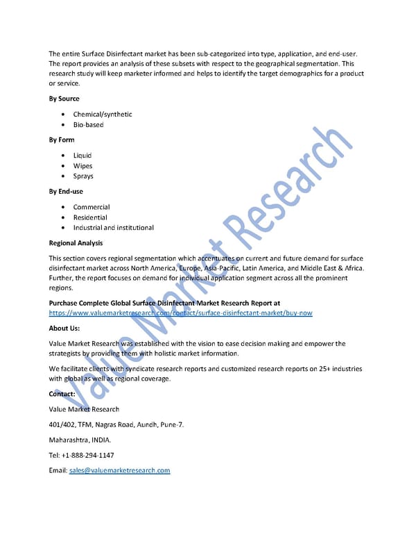 Surface Disinfectant Market Size, Top Players & Forecast Report to 2027 - Page 2