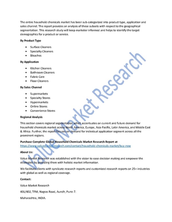 Household Chemicals Market Size, Trends & Global Outlook Report to 2027 - Page 2