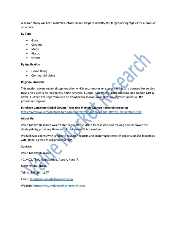 Serving Trays And Platters Market Size, Key Players & Global Forecast Report to 2027 - Page 2