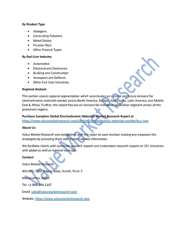 Electrochromic Materials Market Size, Analysis Report and Forecast to 2027 - Page 2