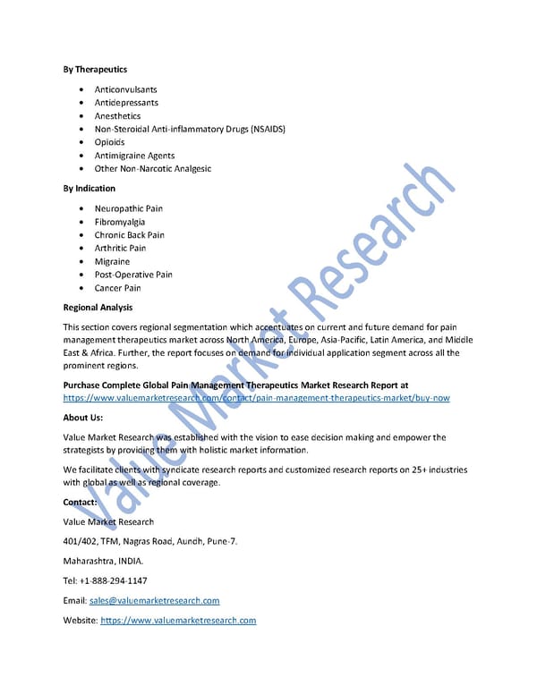 Pain Management Therapeutics Market Size, Analysis and Forecast to 2027 - Page 2