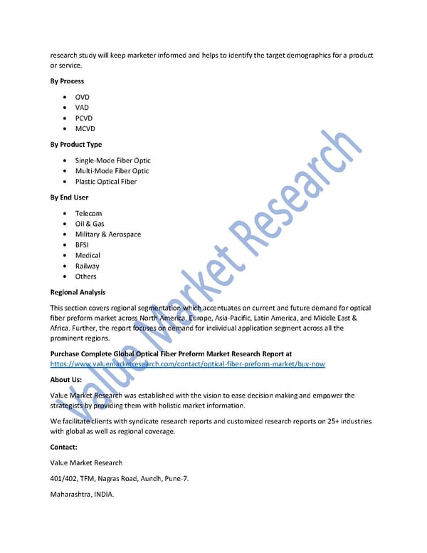 Optical Fiber Preform Market Size, Trends & Global Outlook Report to 2027 - Page 2