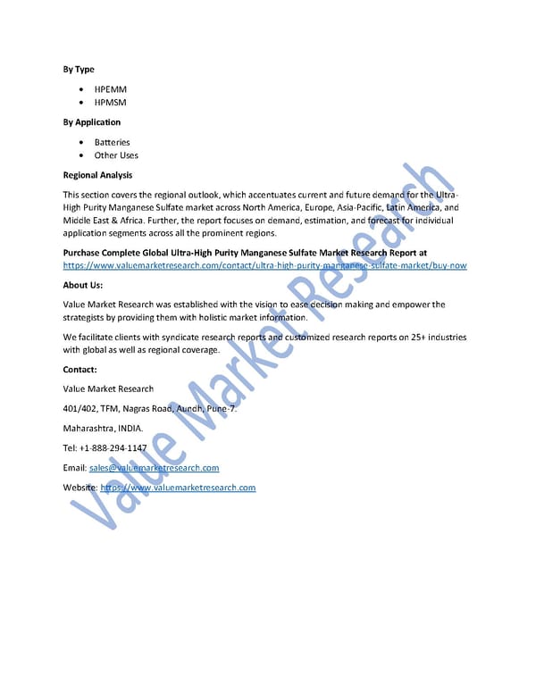 Ultra-High Purity Manganese Sulfate Market Size, Trends & Global Outlook Report to 2027 - Page 2