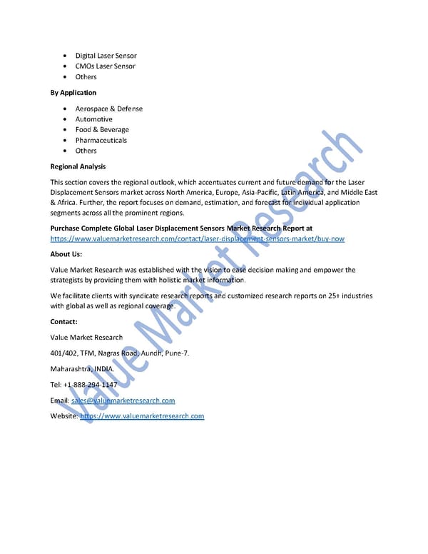 Laser Displacement Sensors Market Size, Share, Global Forecast to 2027 - Page 2