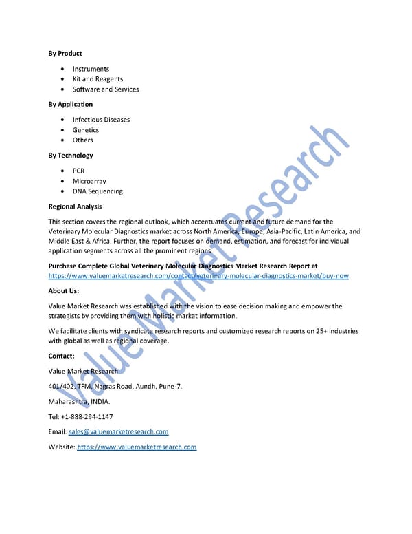 Veterinary Molecular Diagnostics Market Size, Key Players & Global Forecast Report to 2027 - Page 2