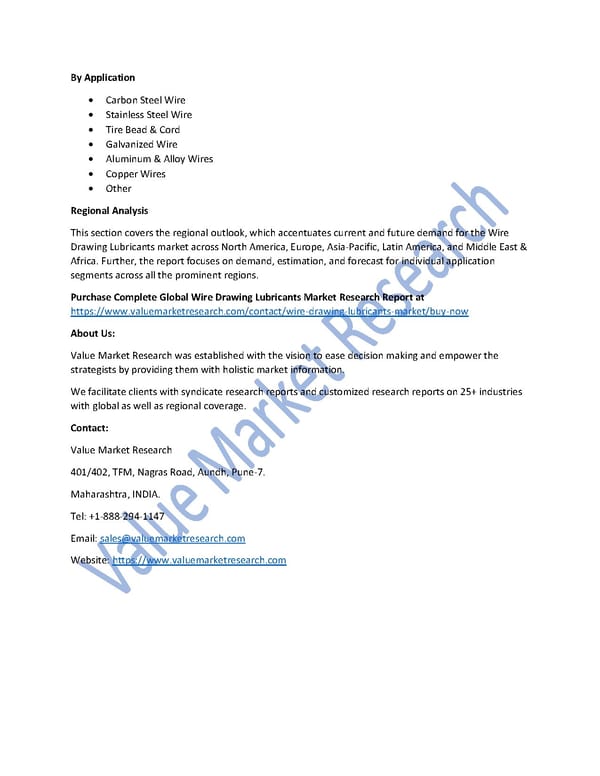 Wire Drawing Lubricants Market Size, Trends & Global Outlook Report to 2027 - Page 2