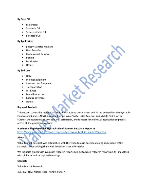 Hydraulic Fluids Market Size, Share, Analysis and Forecast to 2027 - Page 2