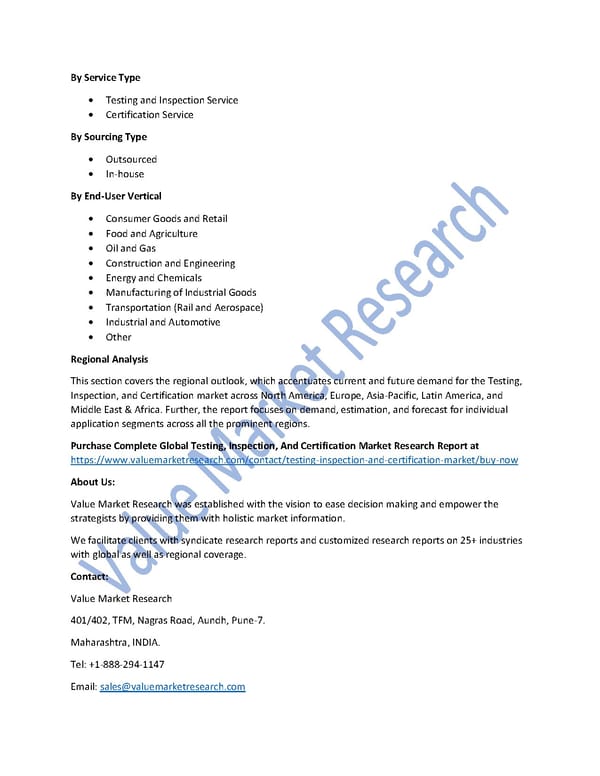 Testing, Inspection, And Certification Market Size, Trends & Global Outlook Report to 2027 - Page 2