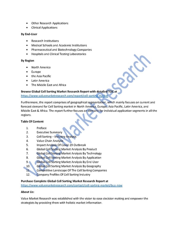 Cell Sorting Market Size, Industry Outlook and Forecast to 2027 - Page 2