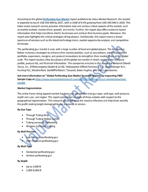 Perforating Gun Market Size, Trends & Global Outlook Report to 2027 - Page 1