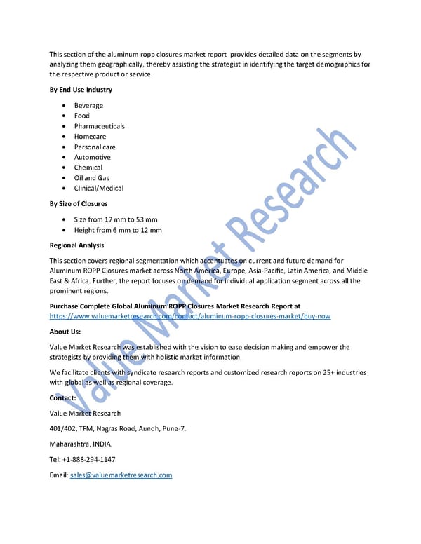 Aluminum ROPP Closures Market Size, Industry Outlook and Forecast to 2027 - Page 2