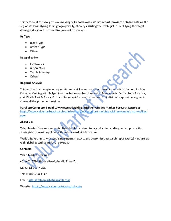 Low Pressure Molding With Polyamides Market Size, Share, Global Forecast to 2027 - Page 2