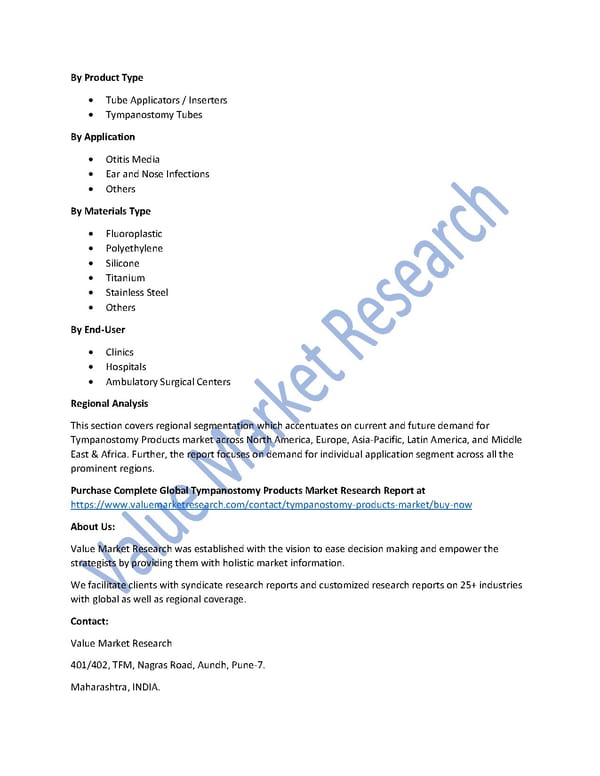 Tympanostomy Products Market Size, Top Players & Forecast Report to 2027 - Page 2