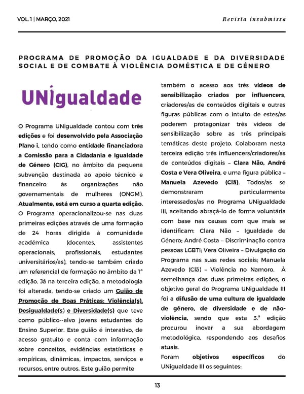 Revista insubmissa - Volume I - Mulheres versão dia 29 para FlippingBook - Page 13